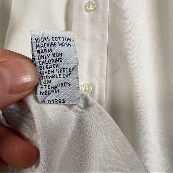 Vintage Polo By Ralph Lauren White Classic Cotton Button Down | Size 16 1/2 -34 - Picture 8 of 8